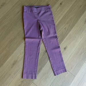 Ladies Purple Patterned Stretch Crop pants